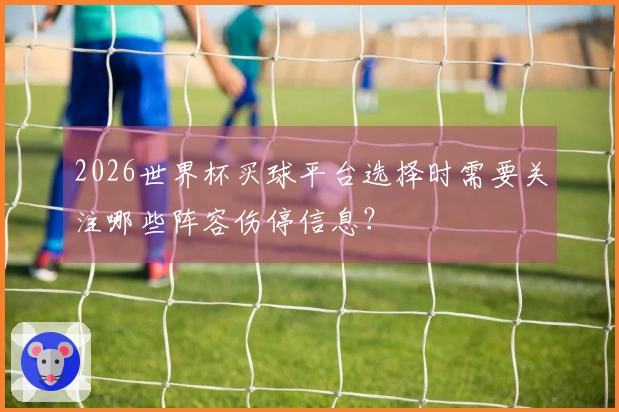 2026世界杯买球平台选择时需要关注哪些阵容伤停信息？